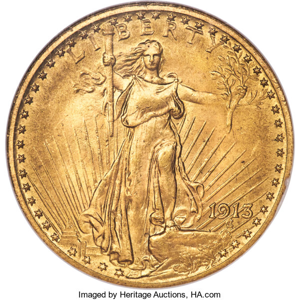 Saint-Gaudens Double Eagles 1913 $20